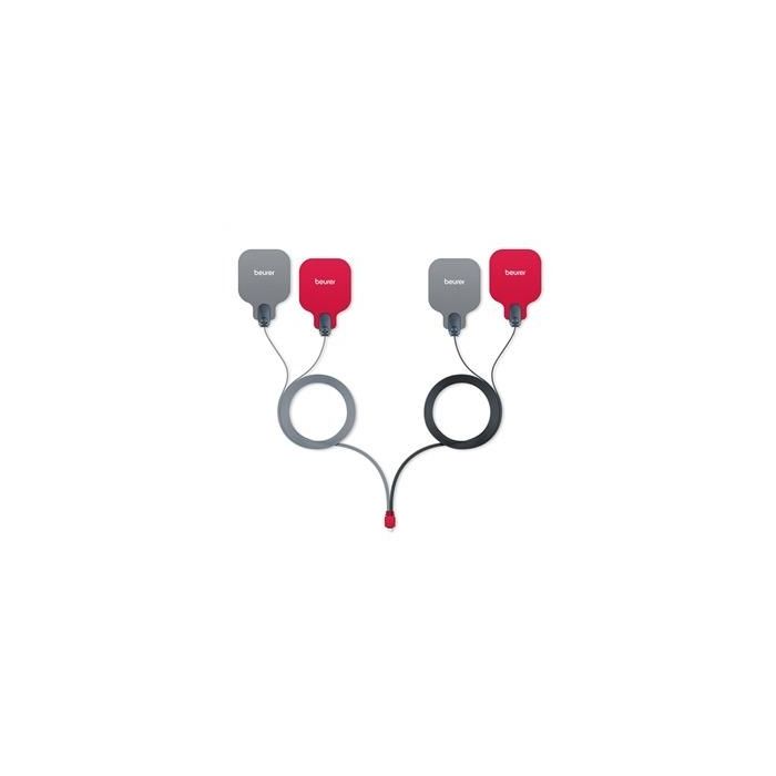 Beurer Set Recambio Electrodos Gris/Rojo + Cable para Electroestimulador Beurer EM-59
