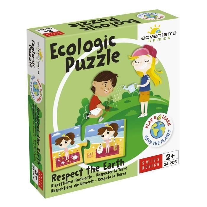 Adventerra GEO7640179640411 - Puzzle Ecológico Educativo GEOMAG 'Respeta la Tierra' - Minipuzzles de Acciones Eco-Responsables