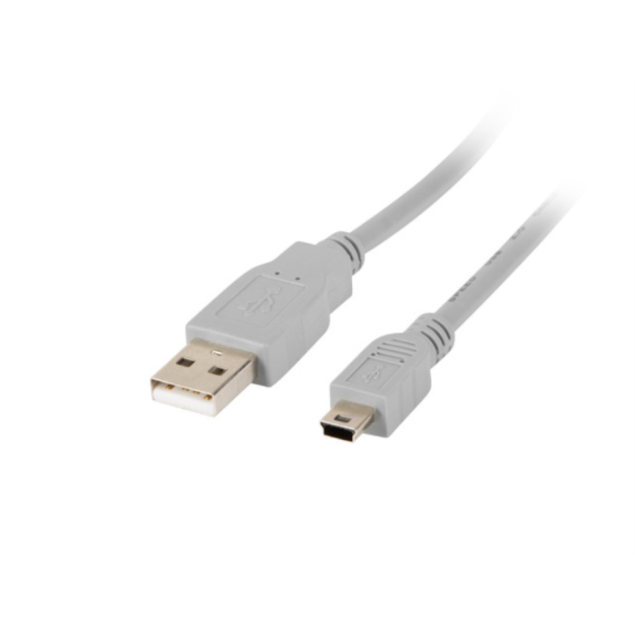 Lanberg Cable USB 2.0 Macho Mini-B a USB A Macho 1.8m Gris