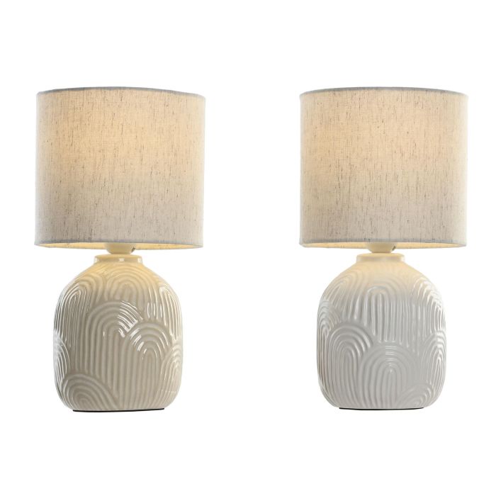 Lampara Sobremesa Urban DKD Home Decor Blanco Beige 18 x 34 x 18 cm (6 Unidades) 1 Lampara Sobremesa Urban DKD Home Decor Blanco Beige 18 x 34 x 18 cm (6 Unidades) 1