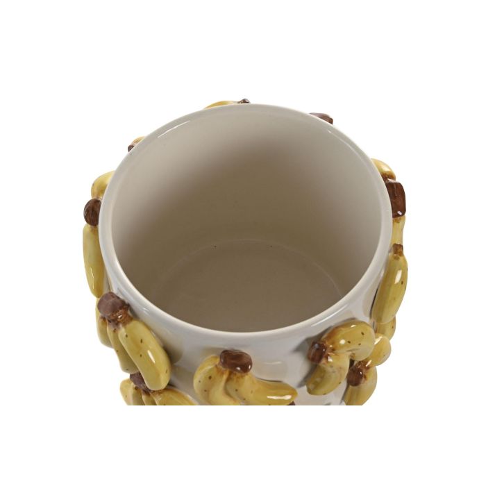 Macetero Tropical DKD Home Decor Amarillo Blanco 18 x 14 x 18 cm (6 Unidades) 2 Macetero Tropical DKD Home Decor Amarillo Blanco 18 x 14 x 18 cm (6 Unidades) 2