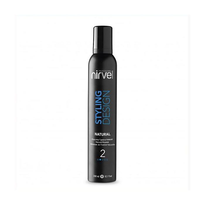 Nirvel Espuma de Fijación Natural 300 ml - Aporta Textura, Volumen, Suavidad y Brillo