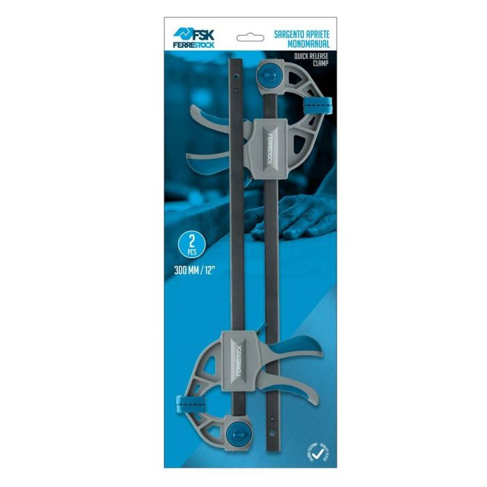 Sargento monomanual Ferrestock Acero Plástico (2 pcs) 1
