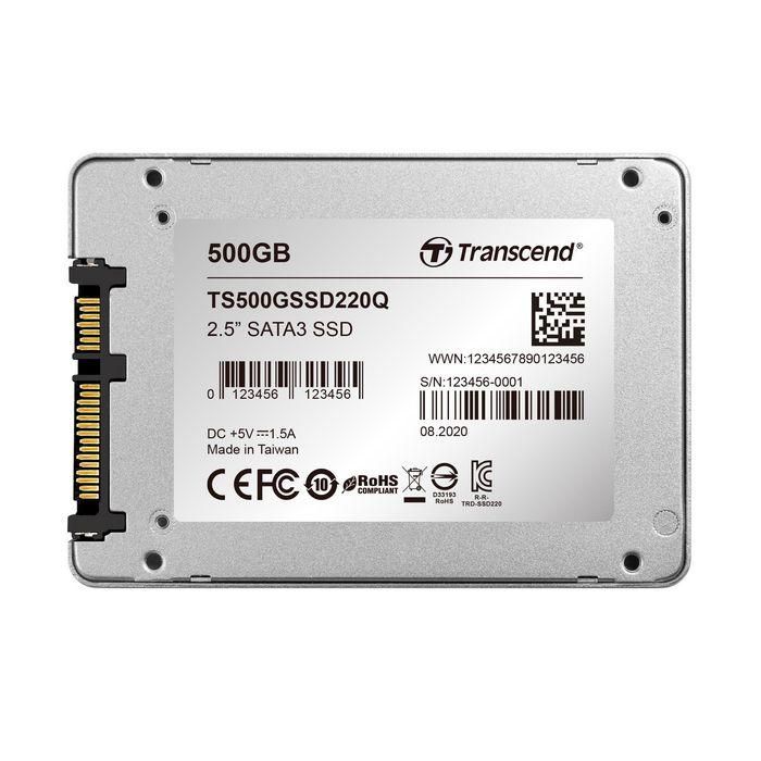 Transcend Transcend Internal SSD, SSD220Q, 500GB, 2.5", SATA III 6Gb/s, 550/500 MB/s 5 Transcend Transcend Internal SSD, SSD220Q, 500GB, 2.5", SATA III 6Gb/s, 550/500 MB/s 5