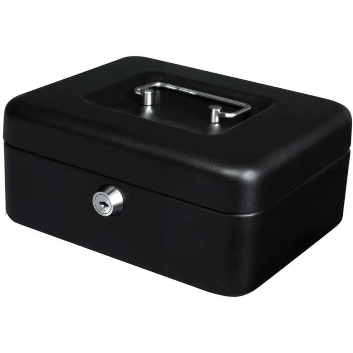 YALE Caja de dinero con aceptador de monedas - 15 x 12 x 8 cm - Negro