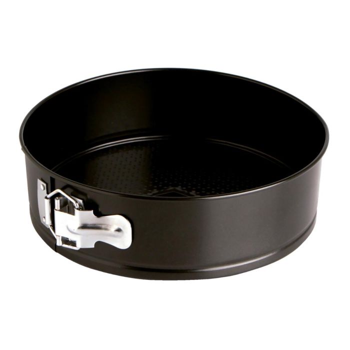 Quid Molde Redondo Desmontable Antiadherente Acero Pintado Sweet Grey para Horno y Lavavajillas 24x6,8 cm Negro