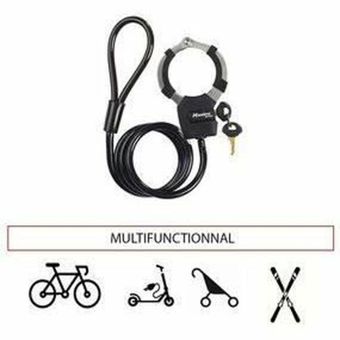Master Lock Cable de Bloqueo con Llave - Antirrobo para Bicicletas y Patinetes - 1 metro 5