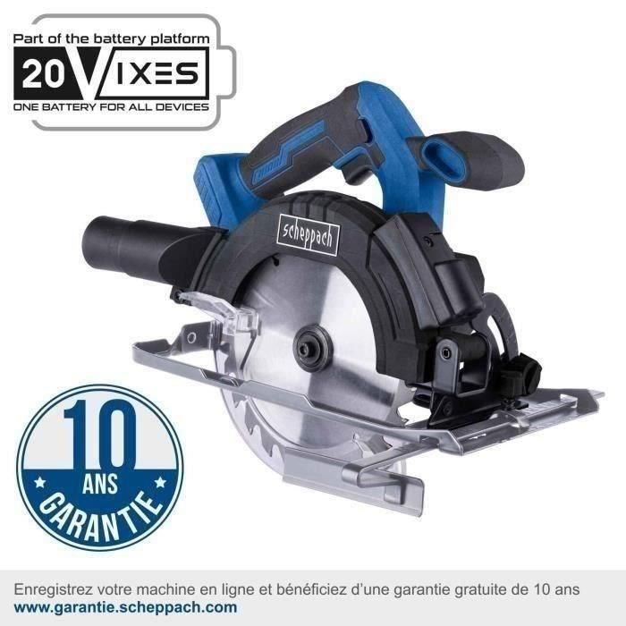 Sierra circular - SCHEPPACH - 20V IXES - 165mm - corte máximo 53mm/90° - 4300rpm - sin batería ni cargador - C-HCS165-X 1