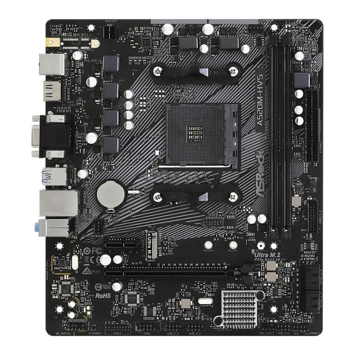 ASRock Placa Base AM4 A520M-HVS mATX para AMD Ryzen 3000 Series, DDR4, SATA, M.2