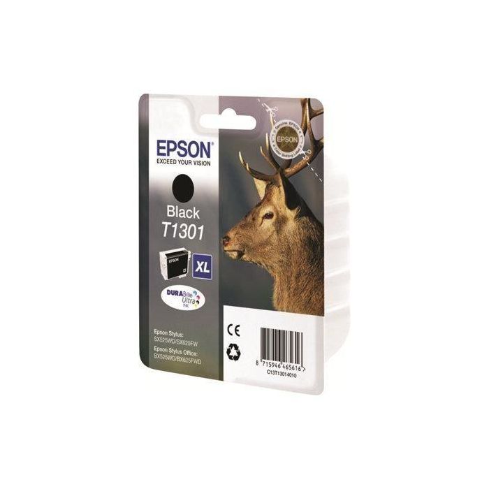 Epson T1301 Cartucho de Tinta Negro Original - Compatible con Epson Stylus SX525WD, SX620FW, Office B42WD, BX320FW Epson T1301 Cartucho de Tinta Negro Original - Compatible con Epson Stylus SX525WD, SX620FW, Office B42WD, BX320FW