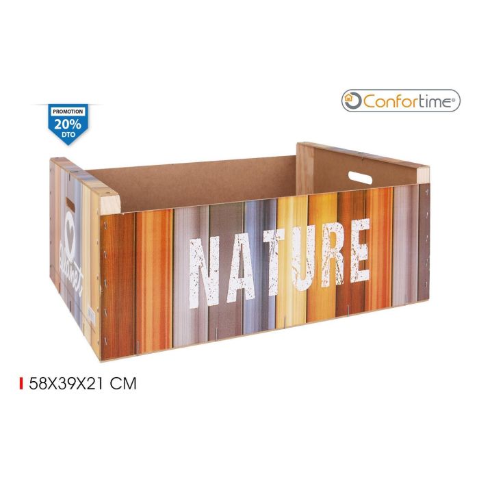 Confortime Caja Wood Brillo Nature C, 58 x 39 x 23 cm (3 Unidades) 0 Confortime Caja Wood Brillo Nature C, 58 x 39 x 23 cm (3 Unidades) 0