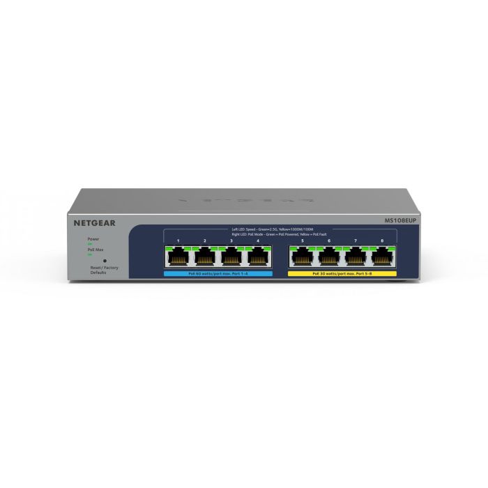 NETGEAR Switch MS108EUP 8 Puertos GE PoE++ 2.5G Gestionado L2/L3 3