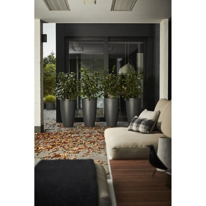 Elho Maceta Pure Soft Round High 30 Antracita, Uso Interior y Exterior, Ø 29,5 x H 52,5 cm 2 Elho Maceta Pure Soft Round High 30 Antracita, Uso Interior y Exterior, Ø 29,5 x H 52,5 cm 2