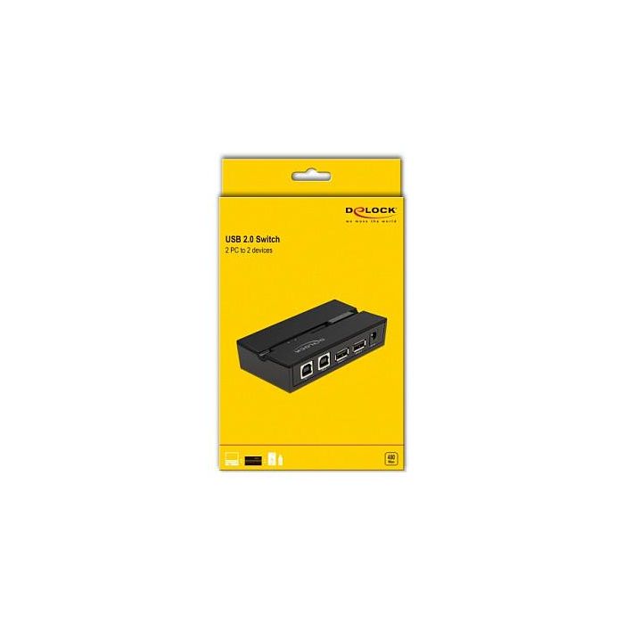 DeLOCK Conmutador USB 2.0 Switch para 2 Ordenadores a 2 Dispositivos, 0,48 Gbit/s, Negro, Plástico, Incluye Cable USB Tipo A a B 3 DeLOCK Conmutador USB 2.0 Switch para 2 Ordenadores a 2 Dispositivos, 0,48 Gbit/s, Negro, Plástico, Incluye Cable USB Tipo A a B 3