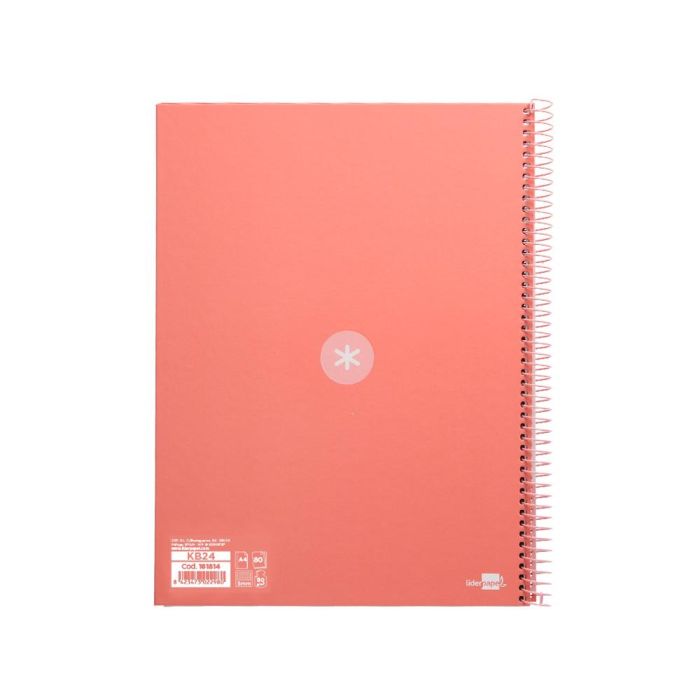 Cuaderno Espiral A4 Micro Antartik Tapa Forrada 80H 90 gr Cuadro 5 mm 1 Banda 4 Taladros Rosa Claro 2