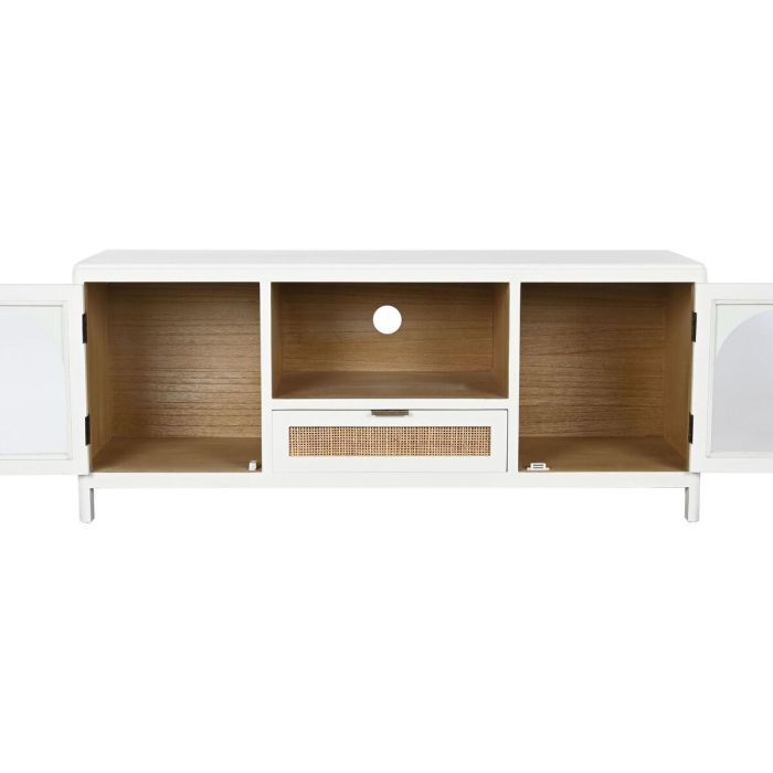 Mueble de TV Home ESPRIT Blanco Cristal Madera de Paulonia 120 x 40 x 50 cm 7 Mueble de TV Home ESPRIT Blanco Cristal Madera de Paulonia 120 x 40 x 50 cm 7