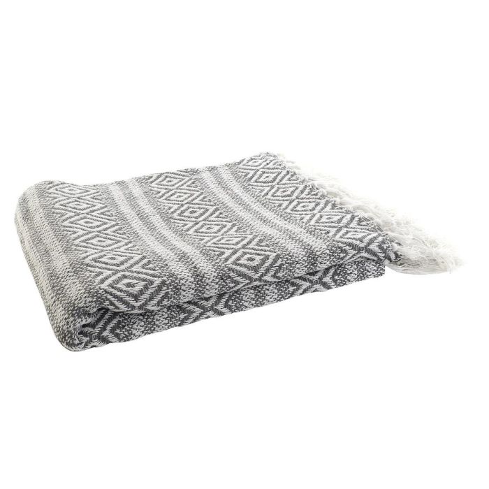 Plaid Basicos DKD Home Decor Gris 170 x 130 cm