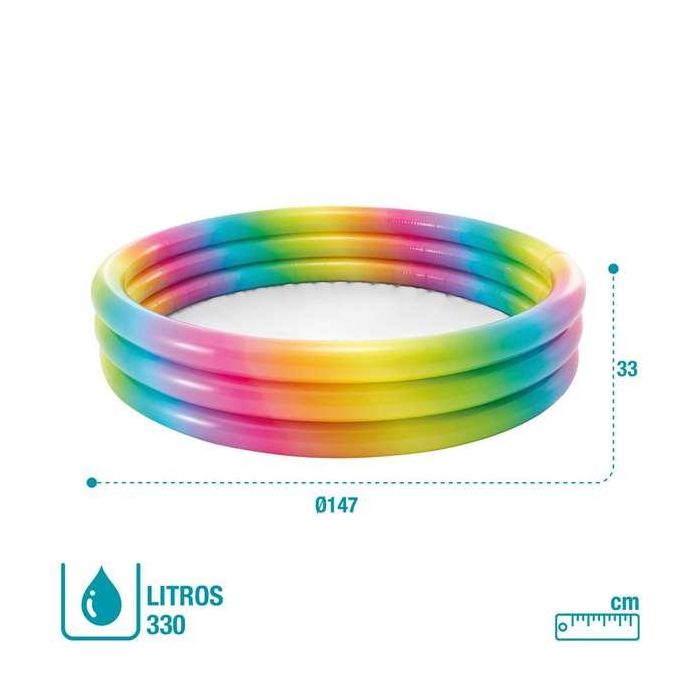 Piscina hinchable 3 aros multicolor (capacidad 330 litros) (+ 2 años) 147x33 cm 5