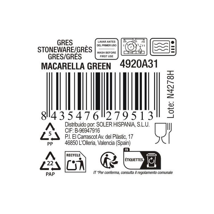 La Mediterranea Mug 230 ml Macarella Green (48 Unidades) 3