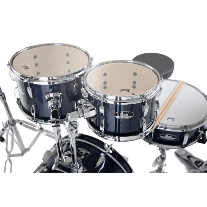 Pearl Kit Batería Roadshow 1812B/1007T/1208T/1410F + 1305Sherrajes, Sillín & 2 Platos Solar - Royal Blue Metallic Pearl