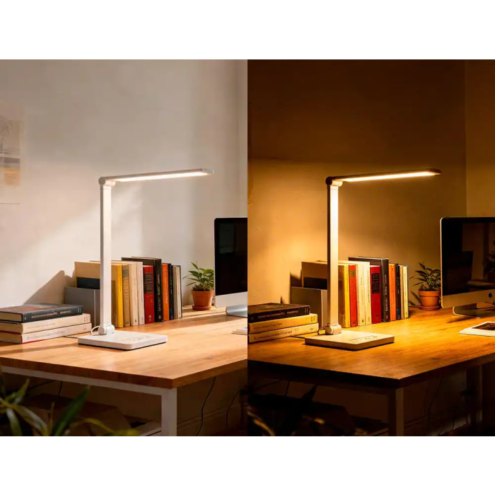 Q-connect Lámpara de Escritorio Vega LED 10W 400 lm Táctil 5 Niveles Brillo Regulable Blanco 2