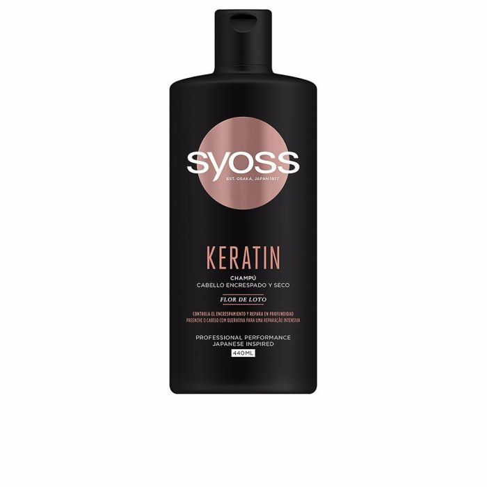 Syoss Champú Keratin Cabello Encrespado y Seco Antiencrespamiento Reparador con Flor de Loto y Amino Complex 440 ml Syoss Champú Keratin Cabello Encrespado y Seco Antiencrespamiento Reparador con Flor de Loto y Amino Complex 440 ml