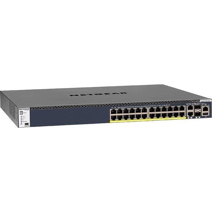 NETGEAR GSM4328PA-100NES Switch Gestionable 28G, 24x1G PoE+ (480W), 2x10G, 2xSFP+ 1