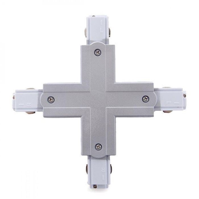 Conector + para Carril Trifásico Plata 1 Conector + para Carril Trifásico Plata 1