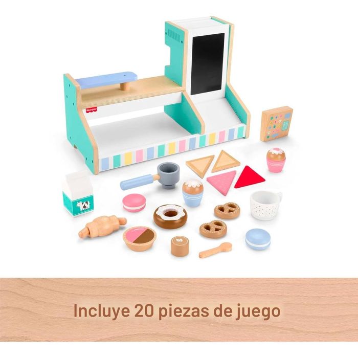 Fisher-Price Cafetería de Madera Hxv22 Juego de 20 Piezas para Preescolares 3
