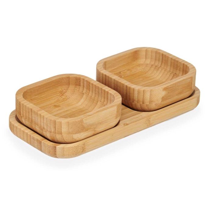 Set Aperitivo Bambú 3 Piezas Kinvara - 23x5x11 cm, Marrón (12 Unidades) 1 Set Aperitivo Bambú 3 Piezas Kinvara - 23x5x11 cm, Marrón (12 Unidades) 1