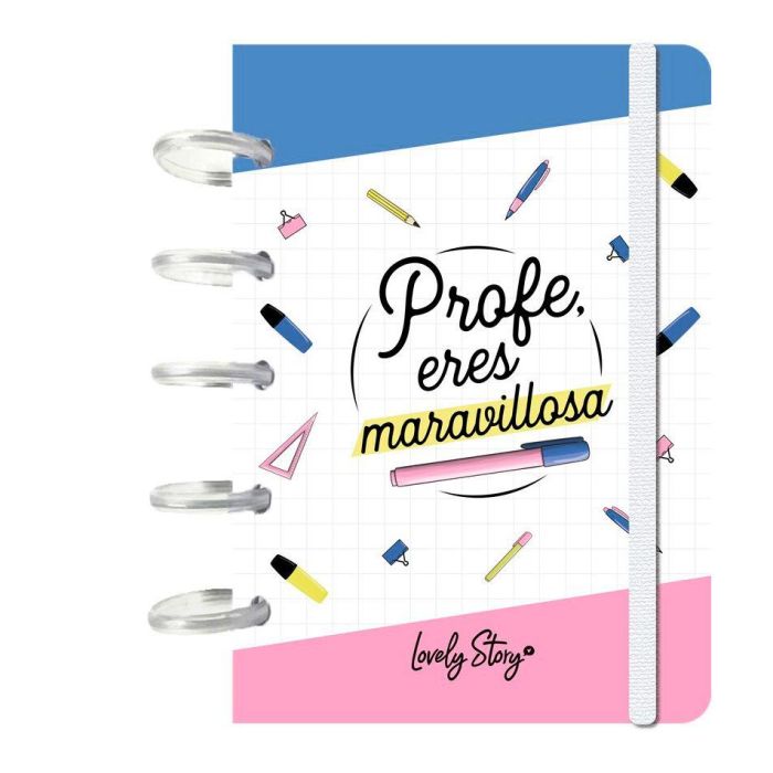 LOVELY STORY Cuaderno A6 Cuadriculado - Profe Eres Maravillosa