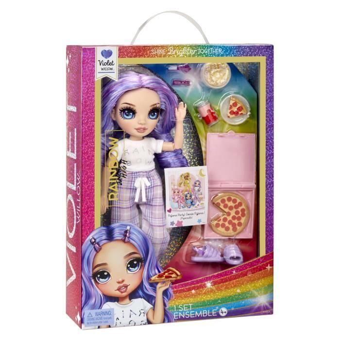 MGA Muñeca Rainbow High Junior High Violet Fiesta de Pijamas, con Accesorios, 22 cm - Para Niñas +4 Años 5 MGA Muñeca Rainbow High Junior High Violet Fiesta de Pijamas, con Accesorios, 22 cm - Para Niñas +4 Años 5