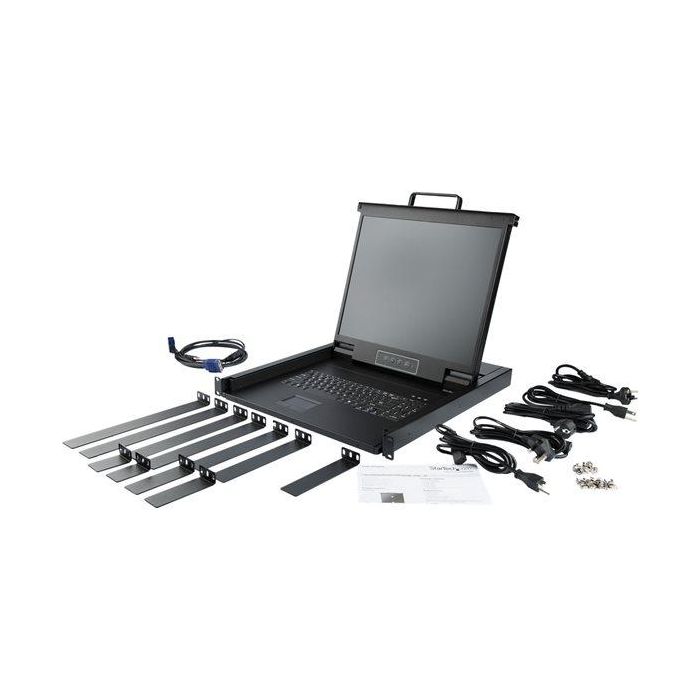 StarTech.com Consola KVM Montaje en Rack 1U con Pantalla LCD de 19" 1280x1024, Teclado y Touchpad Integrados, USB/VGA