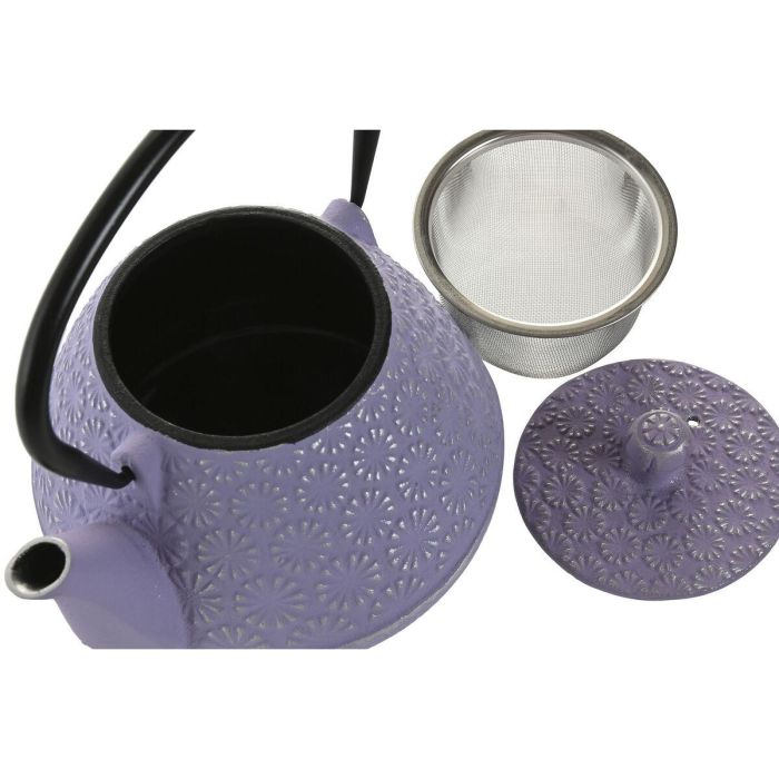 DKD Home Decor Tetera Oriental de Hierro Colado e Inox Malva Verde 600ml (2 Unidades) 12.5 x 15.5 x 15 cm 1