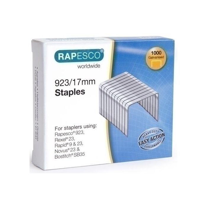 Grapas Rapesco Gran Capacidad 923/17 Mm. Galvanizadas Caja De 1000