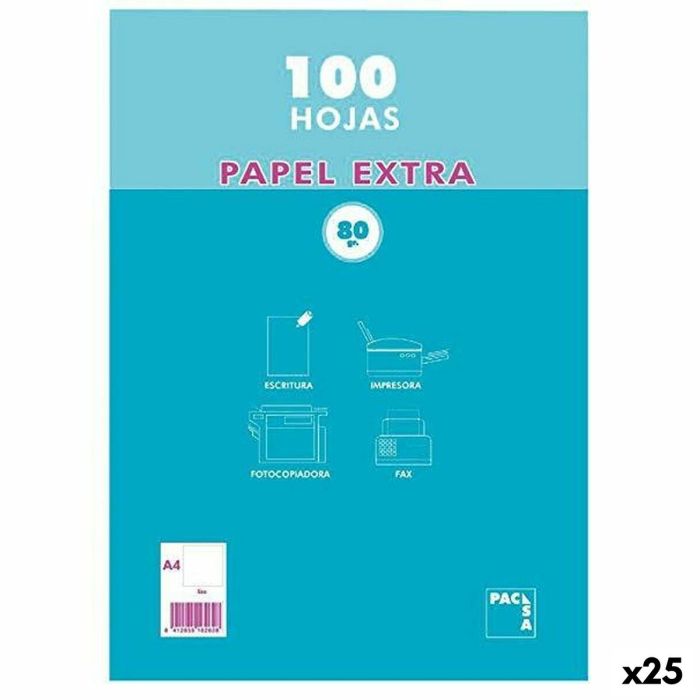 Papel Pacsa EXTRA Blanco A4 100 Hojas (25 Unidades) 0 Papel Pacsa EXTRA Blanco A4 100 Hojas (25 Unidades) 0