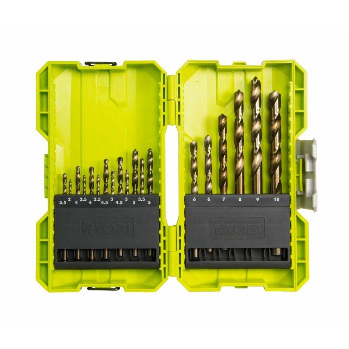 Ryobi Caja Apilable para 19 Brocas de Taladro HSS de Metal, Set con Medidas de 2 a 10 mm. Ideal para Trabajo en Metal. 1 Ryobi Caja Apilable para 19 Brocas de Taladro HSS de Metal, Set con Medidas de 2 a 10 mm. Ideal para Trabajo en Metal. 1
