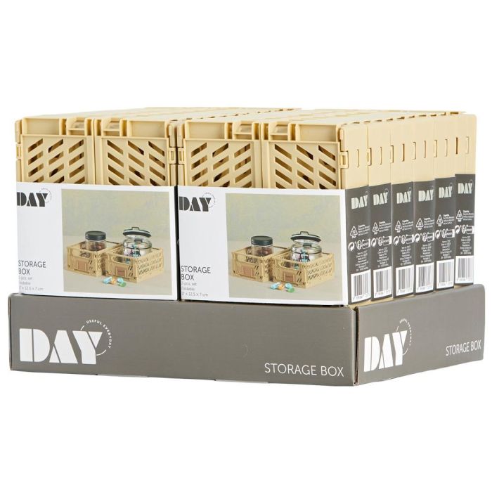 Day Juego de 2 Cajas Plegables 17x12,5 cm Amarillo Arena, Capacidad 1,2 L 3
