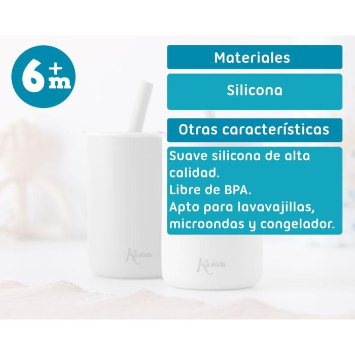 Vasos En Silicona Gris Con Pajita 5 Vasos En Silicona Gris Con Pajita 5