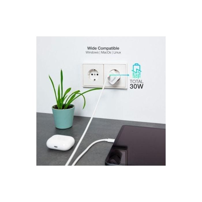 TOOQ CARGADOR DE PARED GAN USB-C/PD 30W 4 TOOQ CARGADOR DE PARED GAN USB-C/PD 30W 4