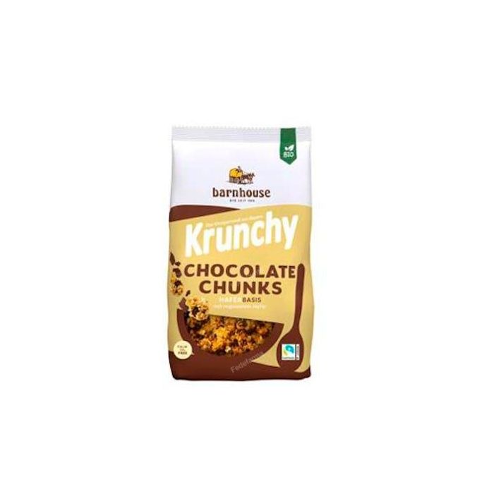 BARNHOUSE Muesli Krunchy Chocolate Chunks, 500g Bio, de Avena y Corn Flakes, Vegano y Crujiente