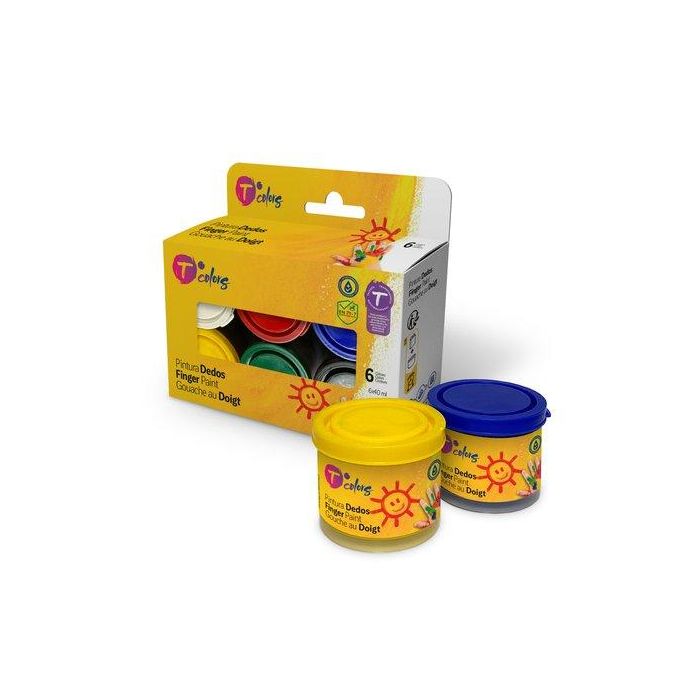 Pintura De Dedos Tcolors 40 Ml Estuche Surtido De 6