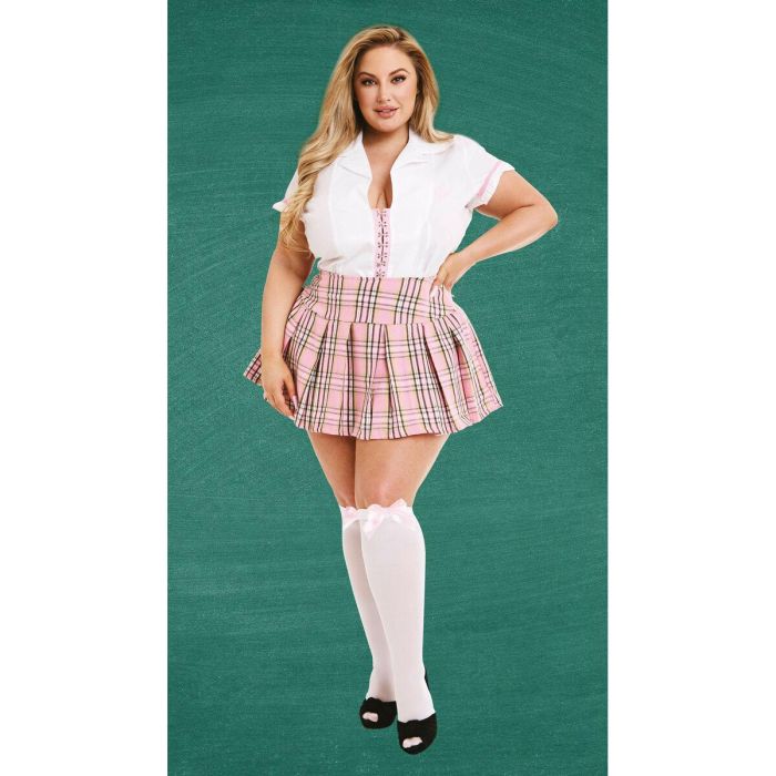 Disfraz Erótico Teacher’s Pet School Girl Rosa Queen size 2