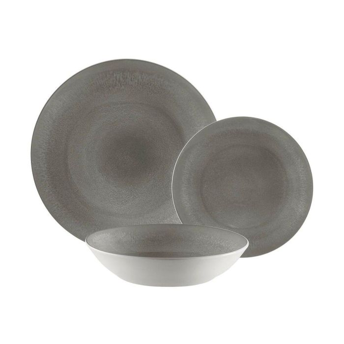 Vajilla Versa Pia Gris Porcelana 18 Piezas