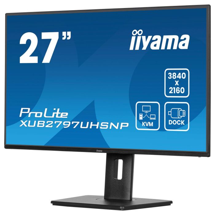 Iiyama ProLite XUB2797UHSNP-B1 68,5cm/27" 4K UHD IPS 4ms 60Hz HDMI DP USB-C KVM 2 Altavoces Pivot Negro