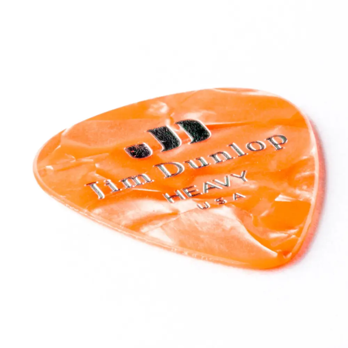 Dunlop Pack 12 Púas Genuine Celluloid Naranja Perlado Heavy 1