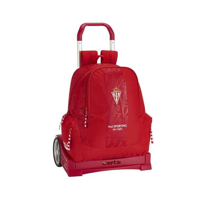 Mochila Escolar con Ruedas Evolution Real Sporting de Gijón Rojo 0 Mochila Escolar con Ruedas Evolution Real Sporting de Gijón Rojo 0