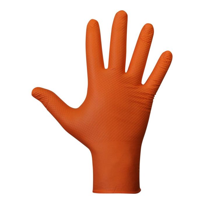 Juba Guante desechable Agility Grip Nitrilo sin polvo Naranja Talla 11, Ambidextro, Máximo Agarre, Protección Química, Caja 50 uds 0 Juba Guante desechable Agility Grip Nitrilo sin polvo Naranja Talla 11, Ambidextro, Máximo Agarre, Protección Química, Caja 50 uds 0