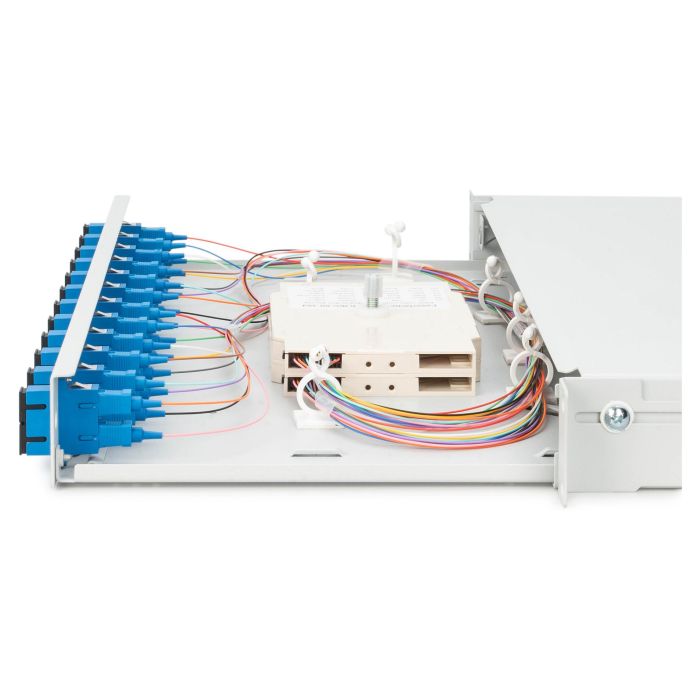 Digitus LWL Spleißbox 1HE bestückt 12x SC DX OS2 grau - Caja de empalme de fibra óptica, 12 conectores SC Duplex, OS2, Gris 0 Digitus LWL Spleißbox 1HE bestückt 12x SC DX OS2 grau - Caja de empalme de fibra óptica, 12 conectores SC Duplex, OS2, Gris 0