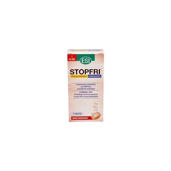 TREPATDIET-ESI Stopfri 10 Comprimidos Efervescentes con Vitamina C, Própolis y Zinc para el Sistema Inmune